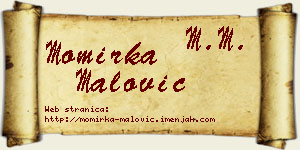 Momirka Malović vizit kartica